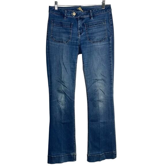 Tommy Bahama Women’s Flare Leg Jeans Blue Denim Mid Rise Size 28x33 - Picture 1 of 8